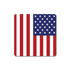 Us Flag Stars And Stripes Maga Square Magnet by snek