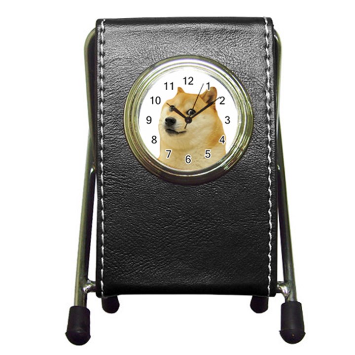 Doggo Doge Meme Pen Holder Desk Clock