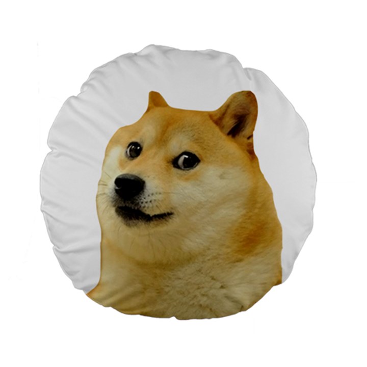 White Doge Meme Alone13k Cowcowshirt Black 15 10 10 100 Standard 15  Premium Flano Round Cushions