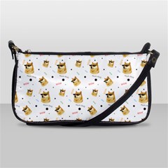 Doge Much Thug Wow Pattern Funny Kekistan Meme Dog White Shoulder Clutch Bag by snek