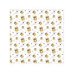 Doge Much Thug Wow Pattern Funny Kekistan Meme Dog White Small Satin Scarf (square) by snek