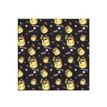 Doge Much Thug WOW Pattern Funny Kekistan Meme dog black background Satin Bandana Scarf Front