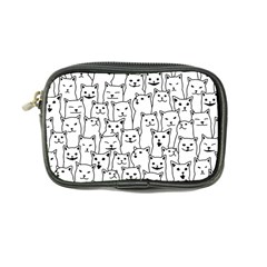 Funny Cat Pattern Organic Style Minimalist On White Background Coin Purse by genx