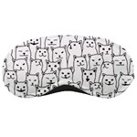 Funny Cat Pattern organic style minimalist on white background Sleeping Masks Front