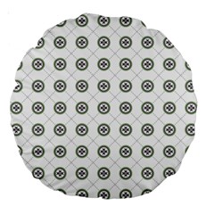 Logo Kekistan Pattern Elegant With Lines On White Background Large 18  Premium Round Cushions by snek