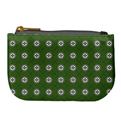 Logo Kekistan Pattern Elegant With Lines On Green Background Large Coin Purse by snek