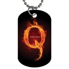 Qanon Letter Q Fire Effect Wwgowga Wwg1wga Dog Tag (two Sides) by snek