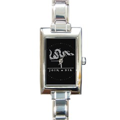 Gadsden Join Or Die Snake Usa Libertarian Rectangle Italian Charm Watch by snek