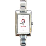 MAGA Make America Great Again Trump Lion Rectangle Italian Charm Watch Front