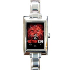 Red Storm Rising Lion Trump Red Wave Maga Qanon Rectangle Italian Charm Watch by snek