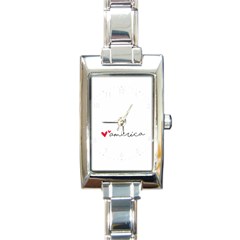 America Usa With Hearts Cursive Sexy Text Rectangle Italian Charm Watch by snek