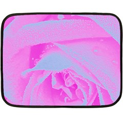 Perfect Hot Pink And Light Blue Rose Detail Double Sided Fleece Blanket (mini)  by myrubiogarden