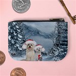 Christmas, Cute Dogs And Squirrel With Christmas Hat Mini Coin Purse Back