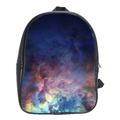 Lagoon Nebula Interstellar Cloud Pastel Pink, Turquoise And Yellow Stars School Bag (xl) by genx