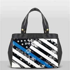 Usa Flag The Thin Blue Line I Back The Blue Usa Flag Grunge On White Background Oversize Office Handbag by snek