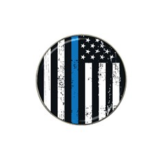 I Back The Blue The Thin Blue Line With Grunge Us Flag Hat Clip Ball Marker by snek