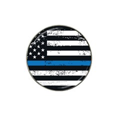 I Back The Blue The Thin Blue Line With Grunge Us Flag Hat Clip Ball Marker (4 Pack) by snek