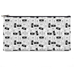 Tape Cassette 80s Retro Genx Pattern Black And White Pencil Cases by genx