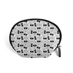 Tape Cassette 80s Retro Genx Pattern Black And White Accessory Pouch (small) by genx