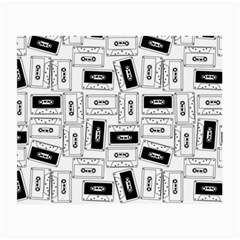 Tape Cassette 80s Retro Genx Pattern Black And White Small Glasses Cloth by genx