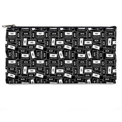 Tape Cassette 80s Retro Genx Pattern Black And White Pencil Cases by genx