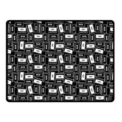 Tape Cassette 80s Retro Genx Pattern Black And White Fleece Blanket (small) by genx