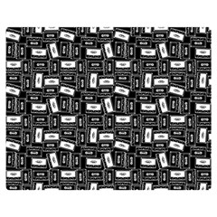 Tape Cassette 80s Retro Genx Pattern Black And White Double Sided Flano Blanket (medium)  by genx