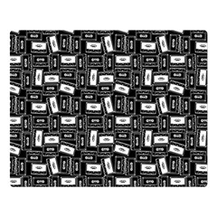 Tape Cassette 80s Retro Genx Pattern Black And White Double Sided Flano Blanket (large)  by genx