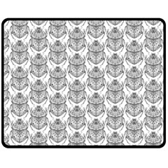 Scarab Pattern Egyptian Mythology Black And White Double Sided Fleece Blanket (medium)  by genx