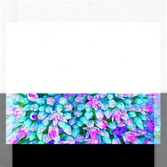 Blue And Hot Pink Succulent Sedum Flowers Detail Rectangular Jigsaw Puzzl by myrubiogarden