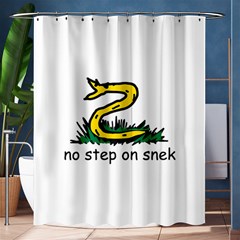 No Step On Snek Gadsden Flag Meme Parody On White Background Shower Curtain 60  X 72  (medium)  by snek