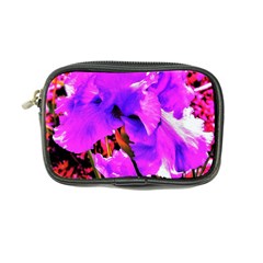 Abstract Ultra Violet Purple Iris On Red And Pink Coin Purse by myrubiogarden