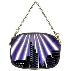 Superhero Background Lights City Chain Purse (two Sides) by Wegoenart