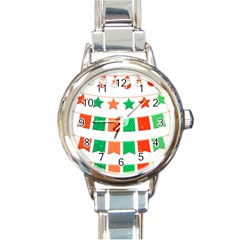 Christmas Bunting Banners Tassel Round Italian Charm Watch by Wegoenart