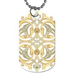 Arabesque Ornament Islamic Art Stencil Drawing Dog Tag (two Sides) by Wegoenart