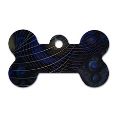 Background Fractal Peacock Pipe Dog Tag Bone (one Side) by Wegoenart