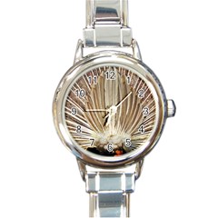 Peacock Wheel Bird Nature Round Italian Charm Watch by Wegoenart