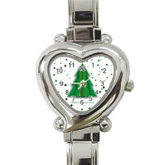 Fir Tree Christmas Christmas Tree Heart Italian Charm Watch by Simbadda