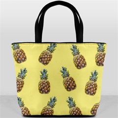 Pineapples Fruit Pattern Texture Bucket Bag by Simbadda