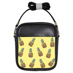 Pineapples Fruit Pattern Texture Girls Sling Bag by Simbadda