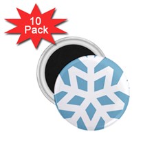 Snowflake Snow Flake White Winter 1 75  Magnets (10 Pack)  by Simbadda