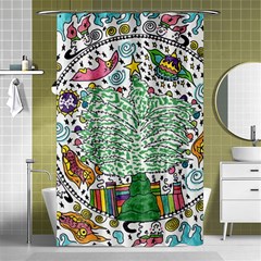 Snowglobe Shower Curtain 48  X 72  (small)  by chellerayartisans