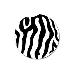 Zebra Horse Pattern Black And White Magnet 3  (round) by picsaspassion