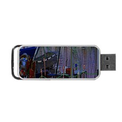 Christmas Boats In Harbor Portable Usb Flash (two Sides) by Wegoenart