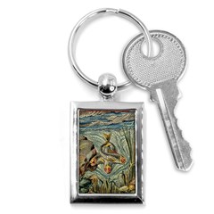 Fish Underwater Cubism Mosaic Key Chains (rectangle)  by Wegoenart