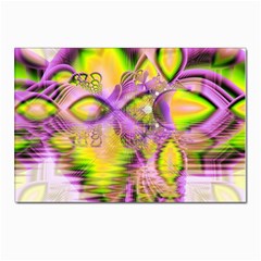 Golden Violet Crystal Heart Of Fire, Abstract Postcards 5  X 7  (pkg Of 10) by DianeClancy