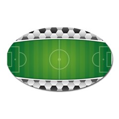 Background Sports Soccer Football Oval Magnet by Wegoenart