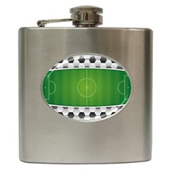 Background Sports Soccer Football Hip Flask (6 Oz) by Wegoenart