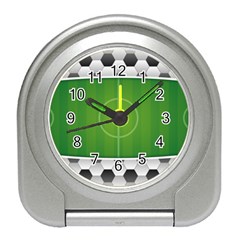 Background Sports Soccer Football Travel Alarm Clock by Wegoenart