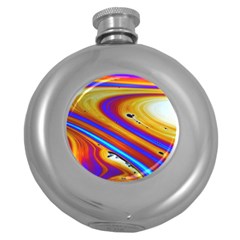 Abstract Architecture Background Round Hip Flask (5 Oz) by Wegoenart